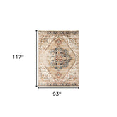 8' x 10' Gold Medallion Power Loom Area Rug